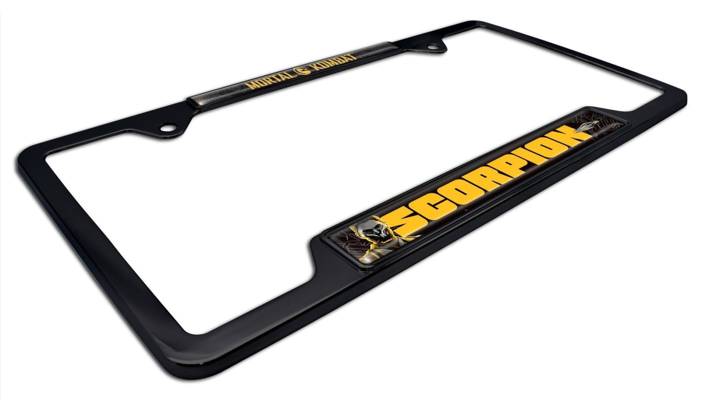 Mortal Kombat Scorpion Black Open Metal License Plate Frame
