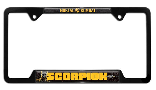 Mortal Kombat Scorpion Black Open Metal License Plate Frame
