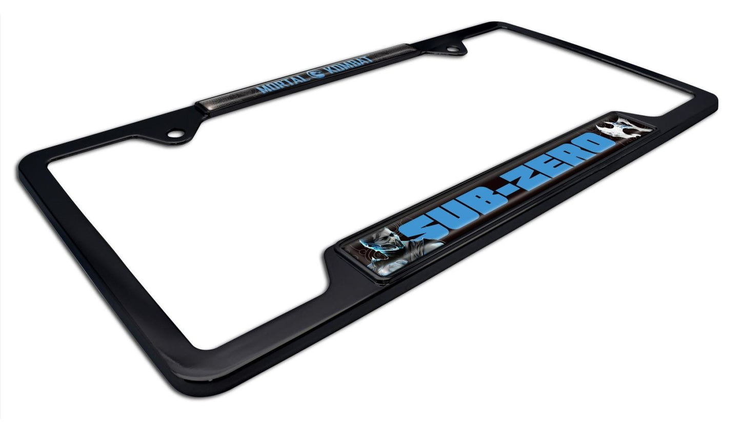 Mortal Kombat Sub-Zero Black Open Metal License Plate Frame
