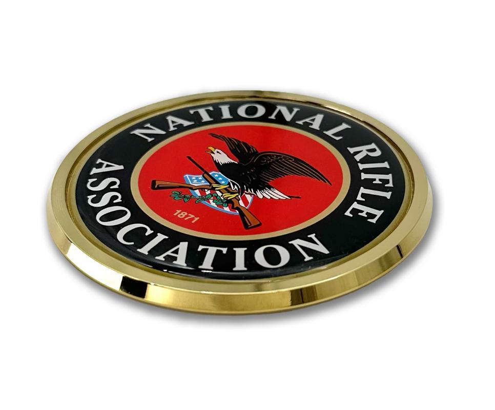 National Rifle Association NRA 3.4" x 3.25" Gold Auto Emblem