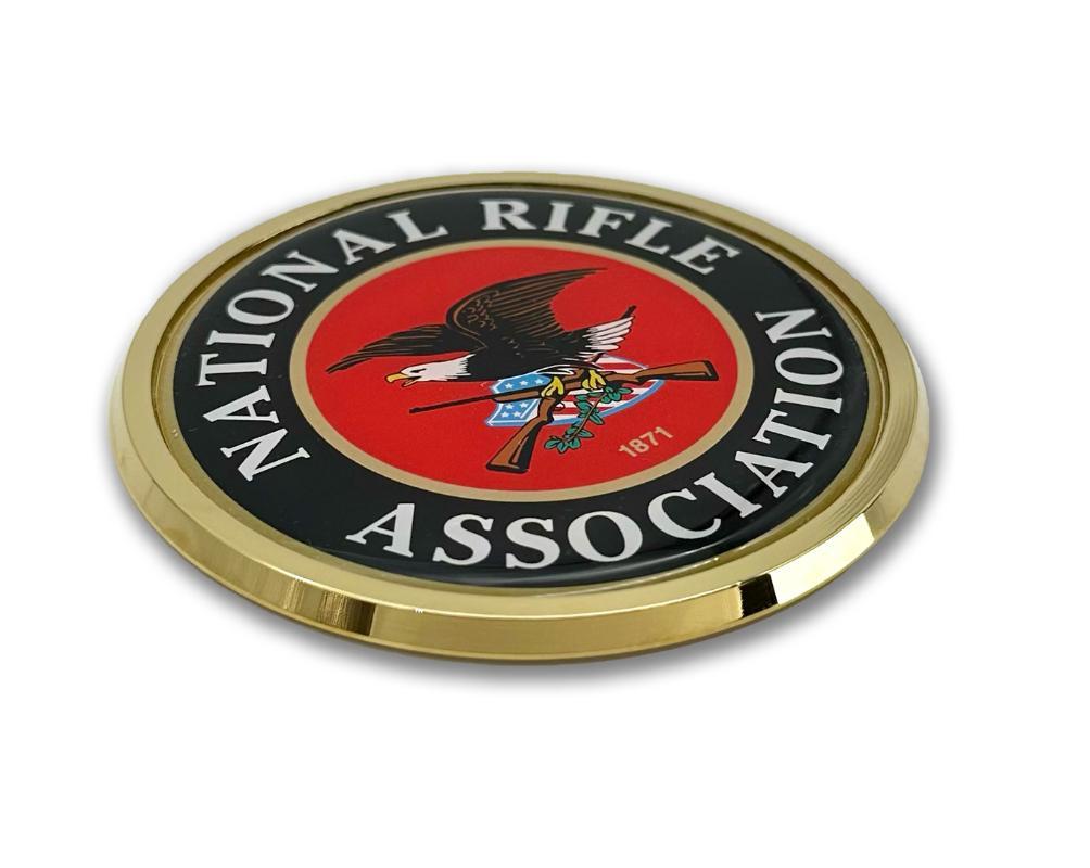 National Rifle Association NRA 3.4" x 3.25" Gold Auto Emblem