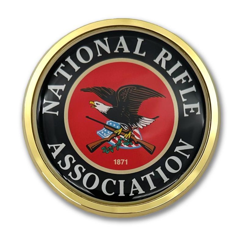 National Rifle Association NRA 3.4" x 3.25" Gold Auto Emblem