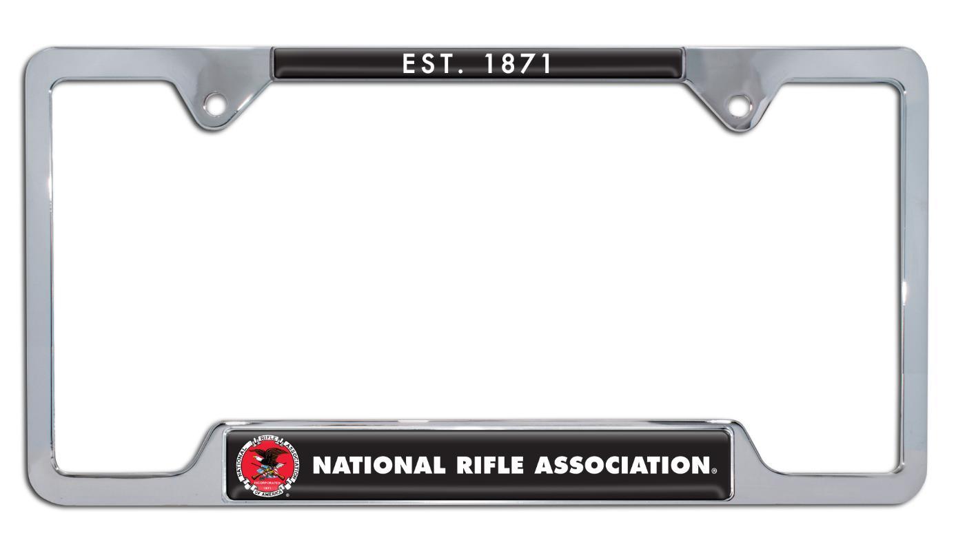 National Rifle Association NRA Heritage 1871 Open Chrome License Plate Frame