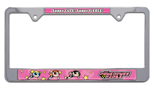Powerpuff Girls Pink Standard Chrome Metal License Plate Frame