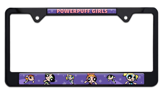 Powerpuff Girls Black Metal License Plate Frame