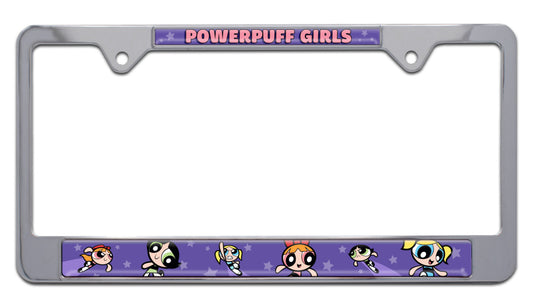 Powerpuff Girls Purple Graphics Standard Chrome License Plate Frame