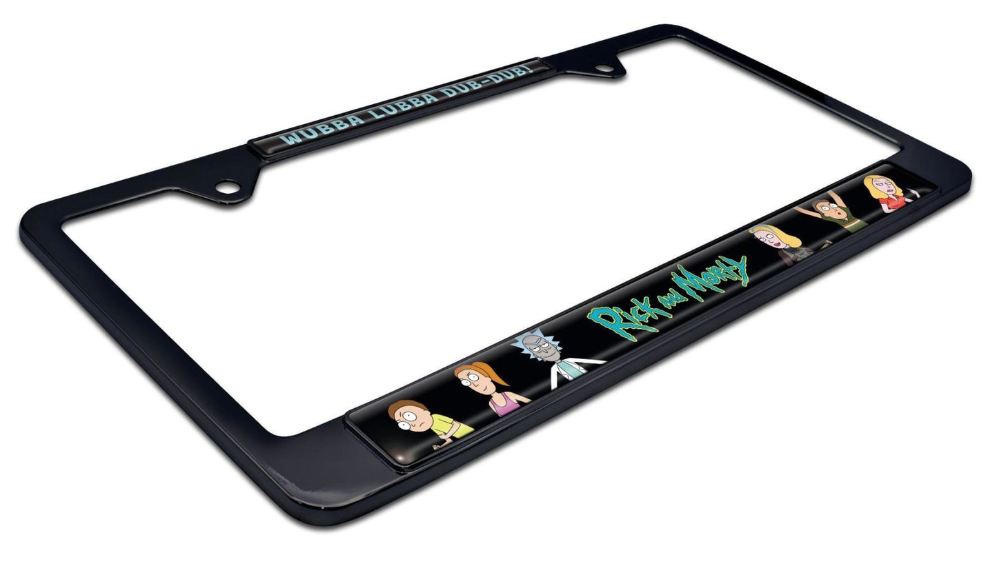 Rick and Morty Black Metal License Plate Frame