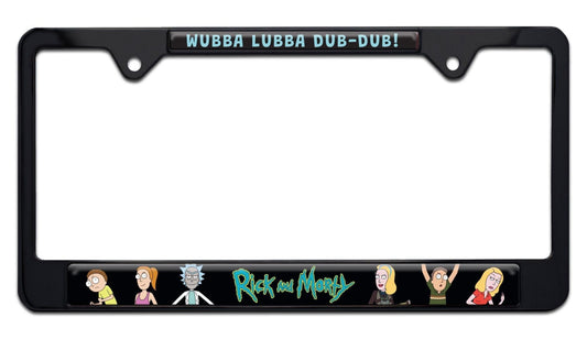 Rick and Morty Black Metal License Plate Frame