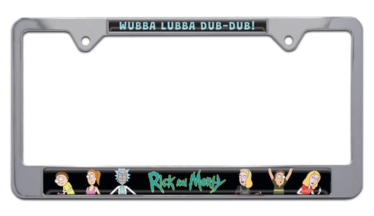 Rick and Morty Chrome Metal License Plate Frame