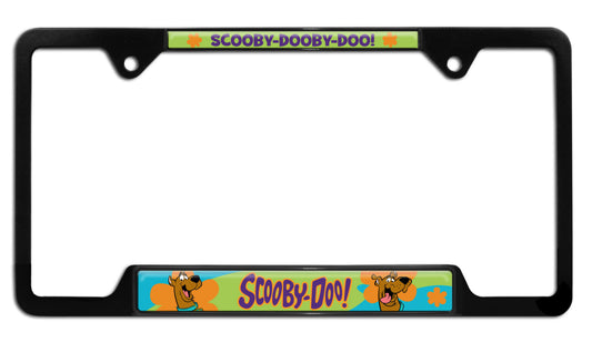 Scooby-Dooby-Doo Black Metal Open Corners License Plate Frame