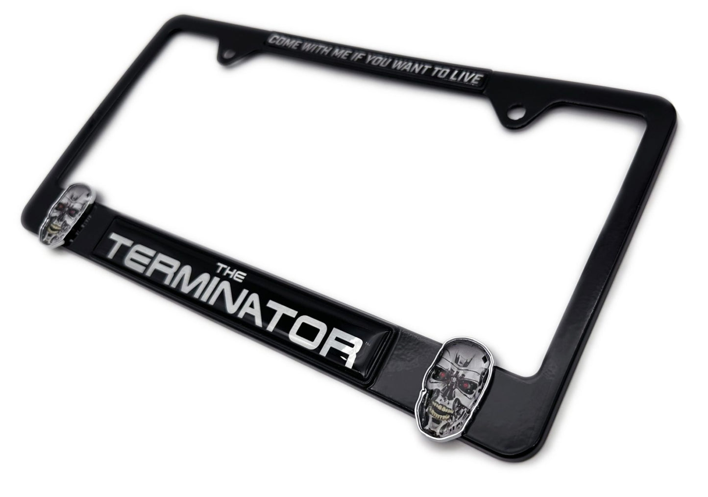 Terminator "Come With Me" 3D Black Metal License Plate Frame