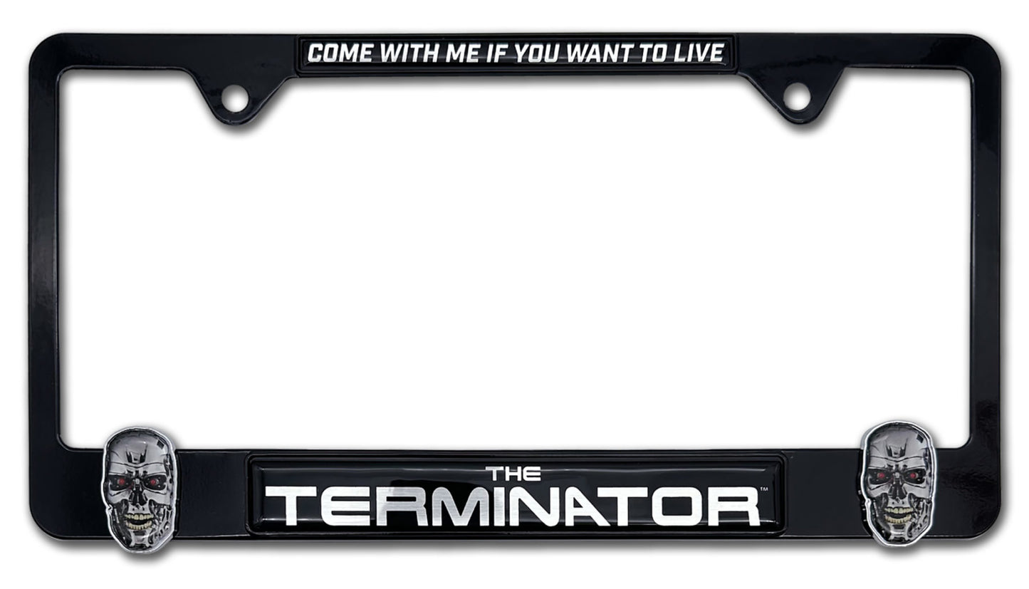 Terminator "Come With Me" 3D Black Metal License Plate Frame