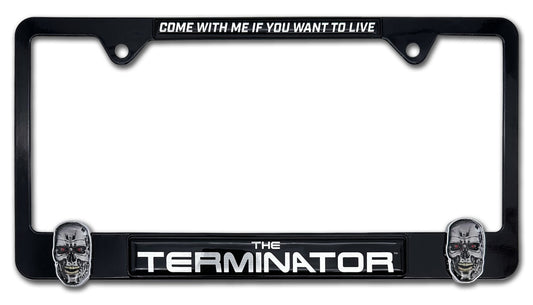 Terminator "Come With Me" 3D Black Metal License Plate Frame