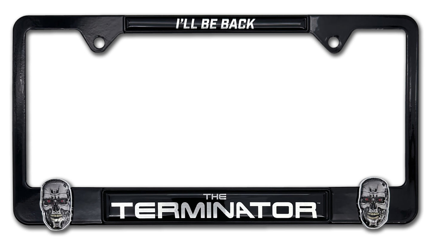 Terminator "I'll Be Back" 3D Black Metal License Plate Frame