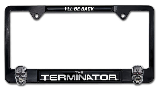 Terminator "I'll Be Back" 3D Black Metal License Plate Frame