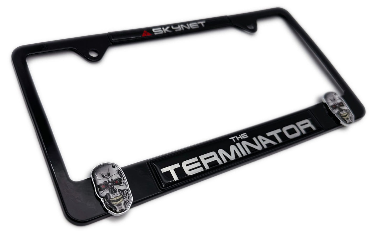Terminator Skynet 3D Black Metal License Plate Frame