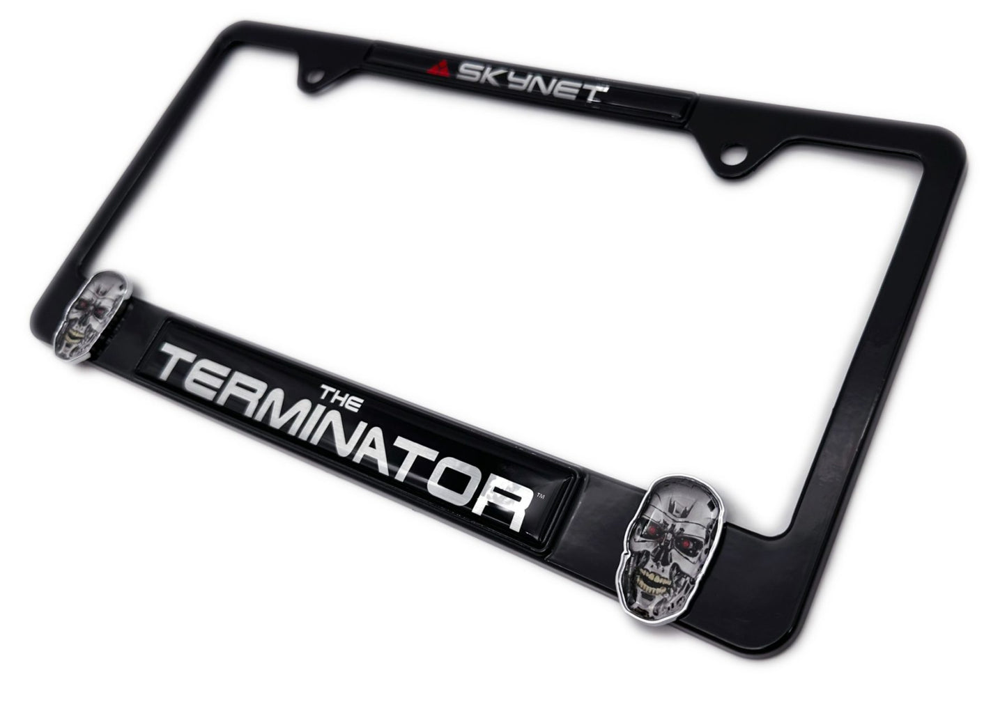 Terminator Skynet 3D Black Metal License Plate Frame