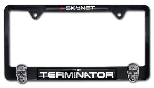 Terminator Skynet 3D Black Metal License Plate Frame