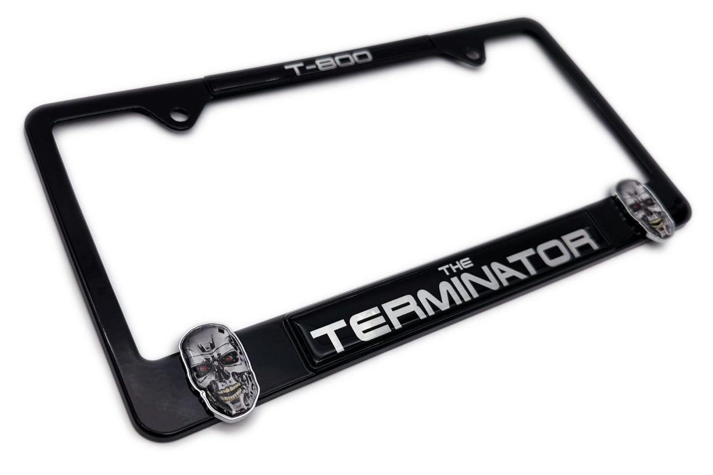 Terminator T-800 3D Black Metal License Plate Frame