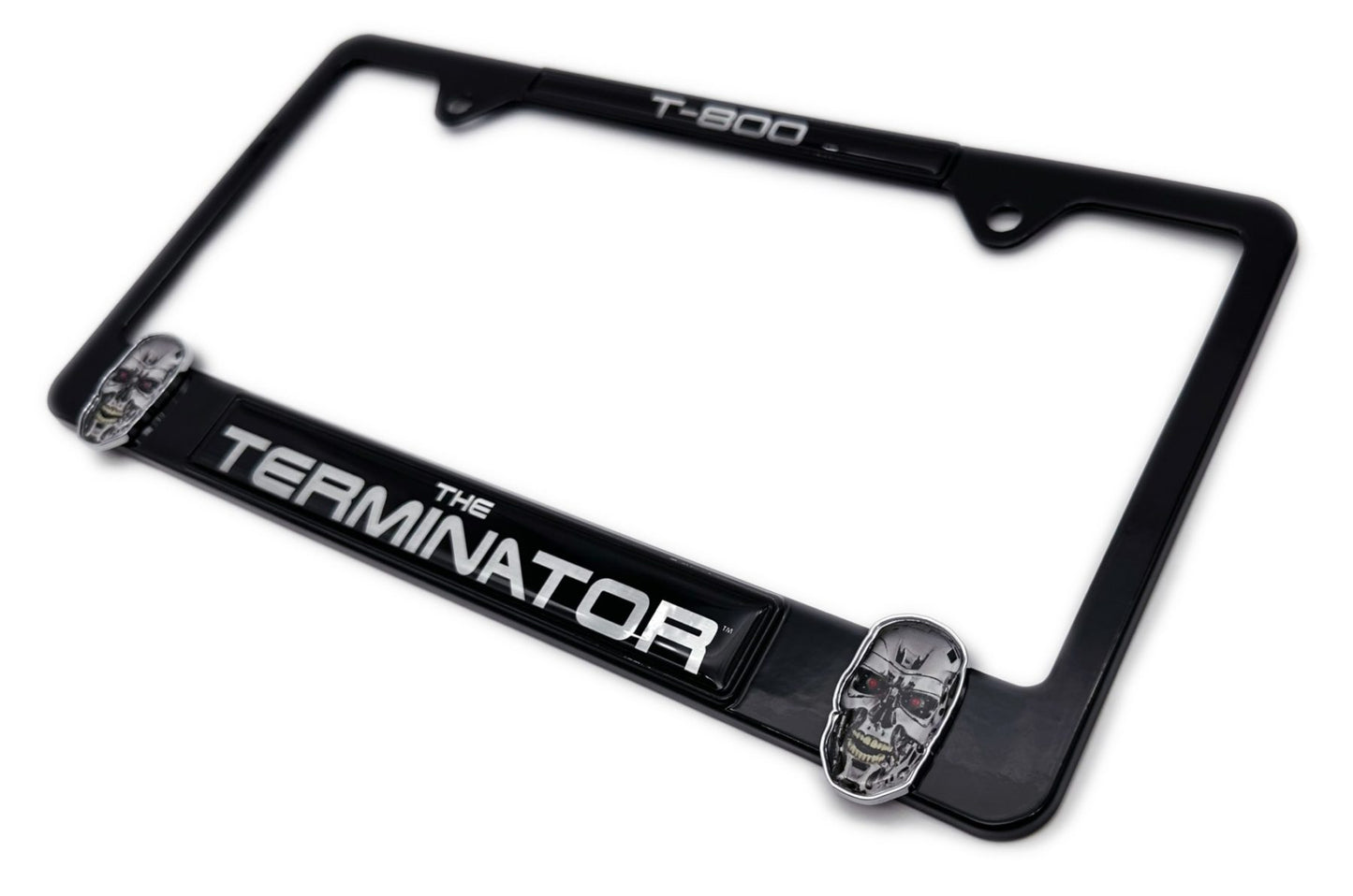 Terminator T-800 3D Black Metal License Plate Frame