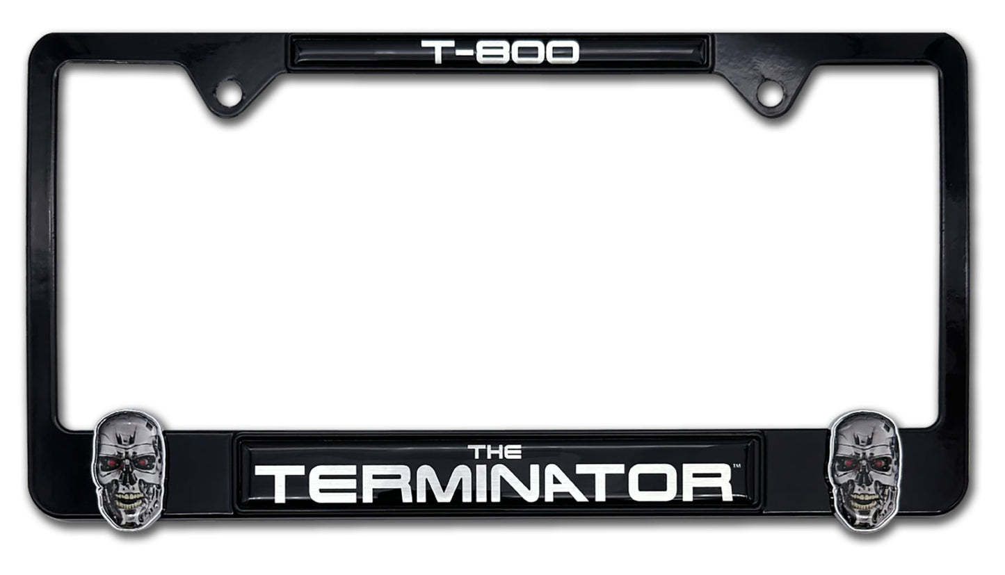 Terminator T-800 3D Black Metal License Plate Frame