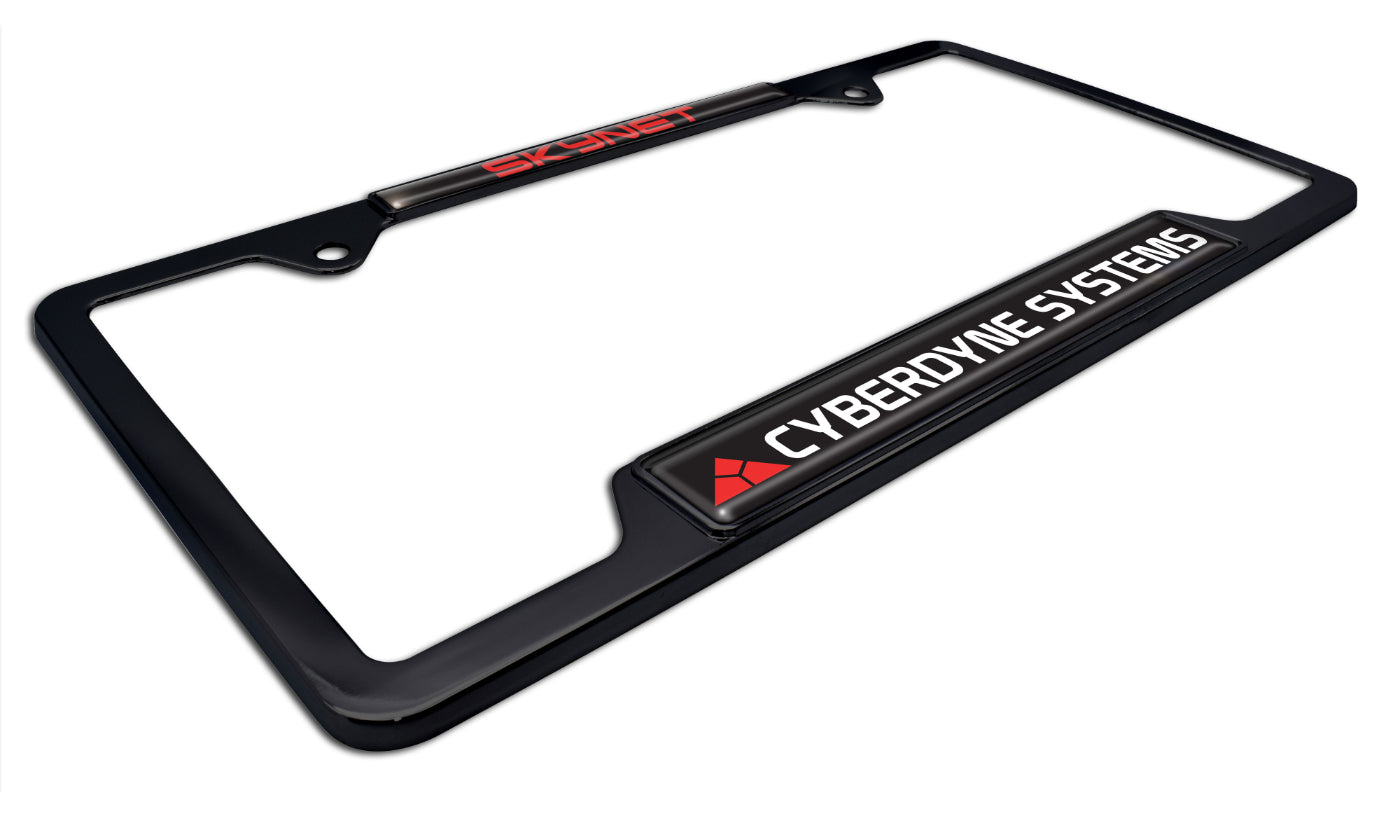 Terminator Cyberdyne Systems Open Black Metal License Plate Frame