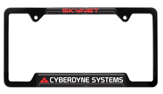 Terminator Cyberdyne Systems Open Black Metal License Plate Frame