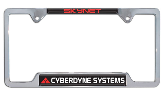Terminator Cyberdyne Systems Skynet Chrome Metal Open License Plate Frame