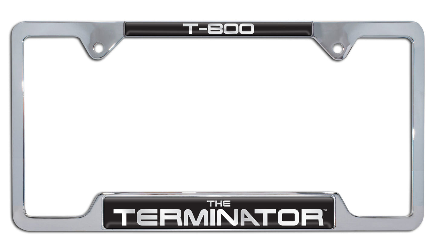 Terminator T-800 Shiny Chrome Metal Open License Plate Frame