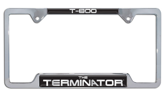Terminator T-800 Shiny Chrome Metal Open License Plate Frame